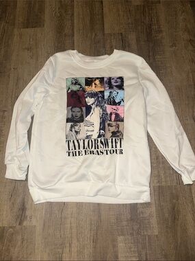 Taylor Swift The Eras Tour White Graphic Sweatshirt